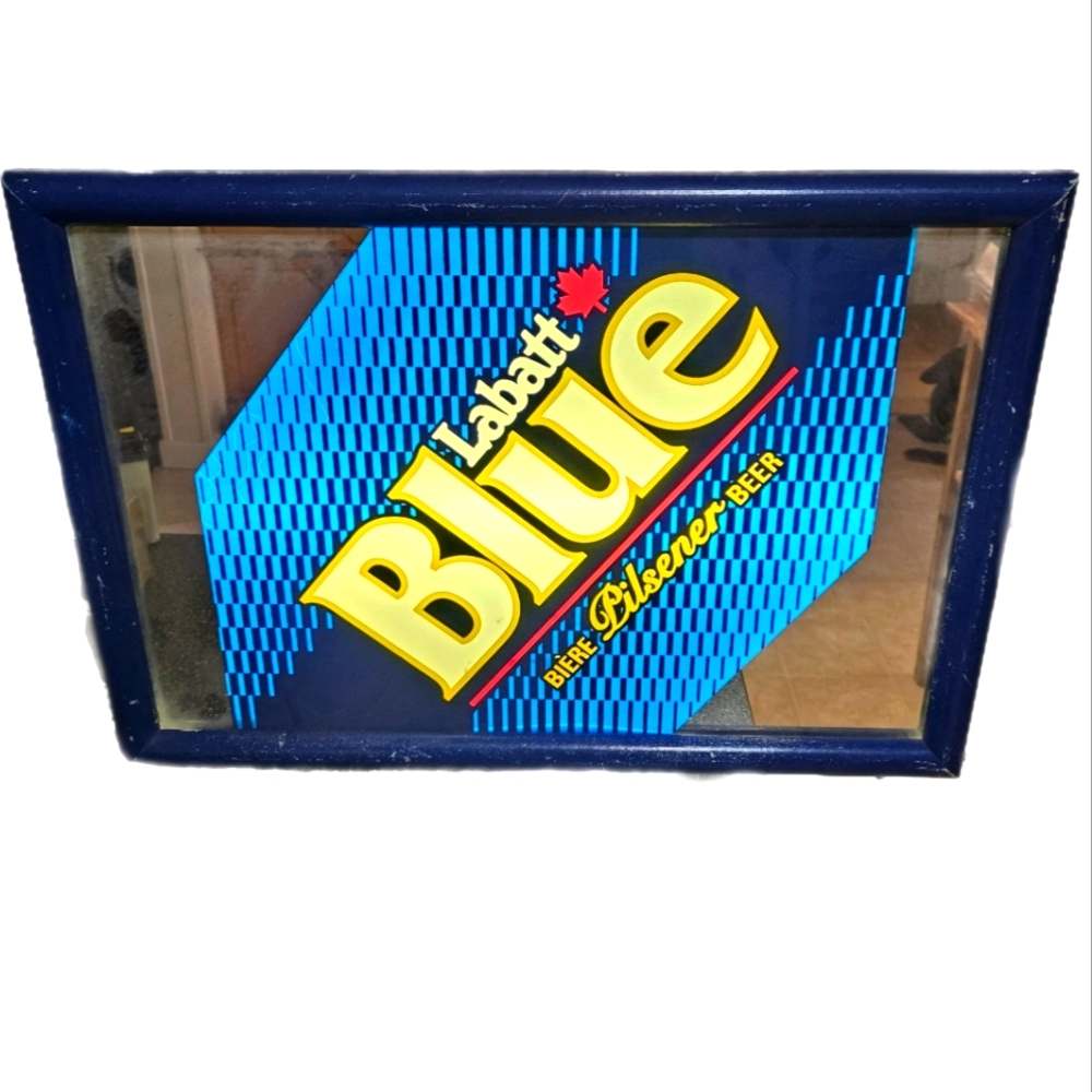 Labatt blue light up mirror